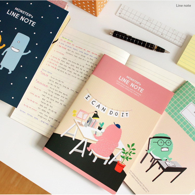 Indigo Monster illustration lined notebook