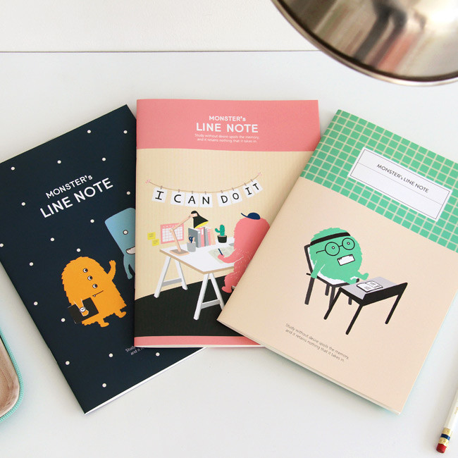 Indigo Monster illustration lined notebook