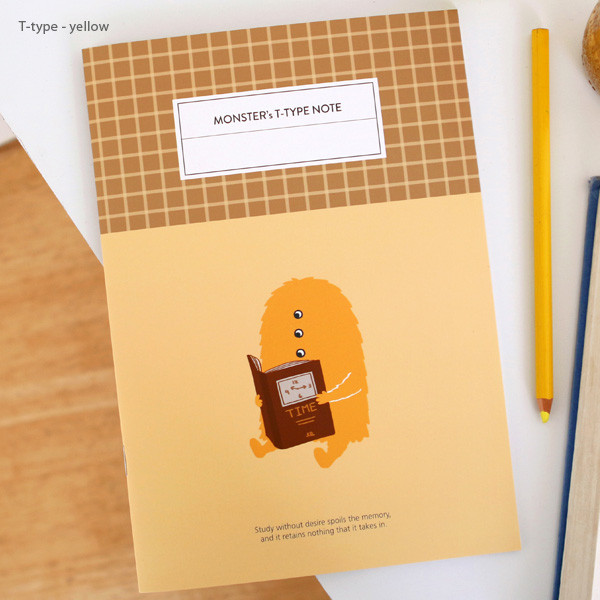 Yellow - Indigo Monster illustration t-type notebook