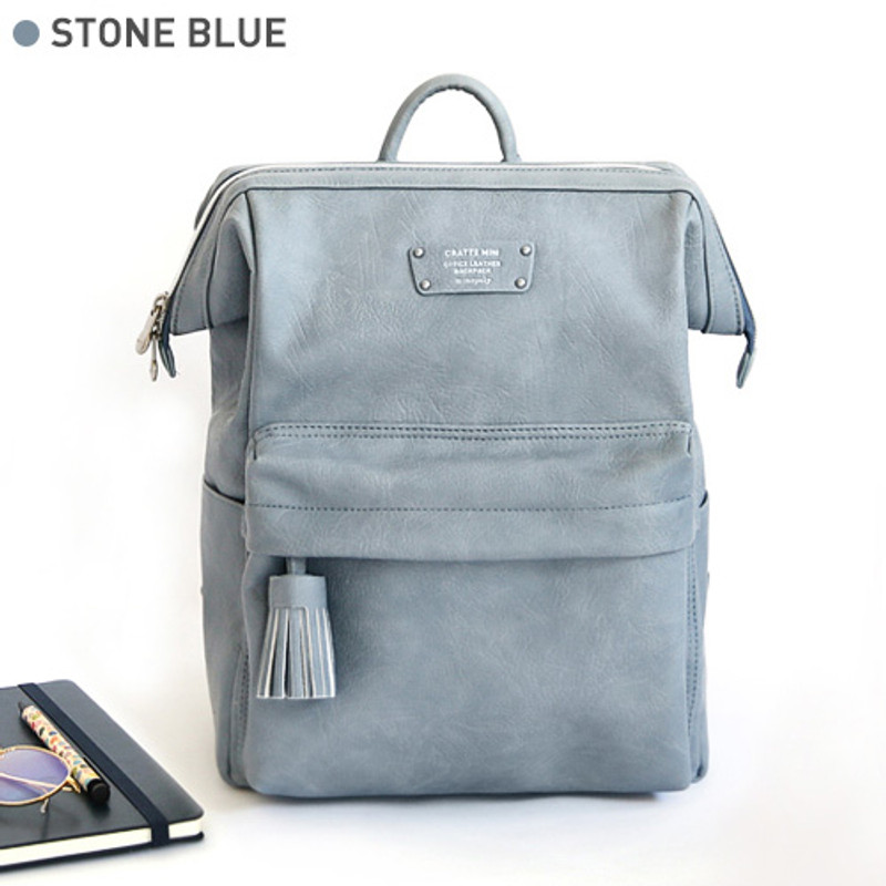 Stone blue - Monopoly Cratte mini leather backpack