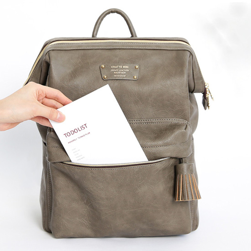 1 front pocket - Monopoly Cratte mini leather backpack
