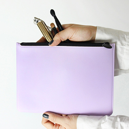 Purple - Fenice Seamless matt zipper multi pouch