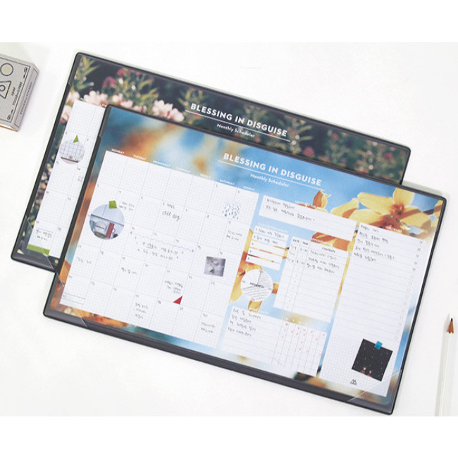 But today undated monthly planner paper with desk mat