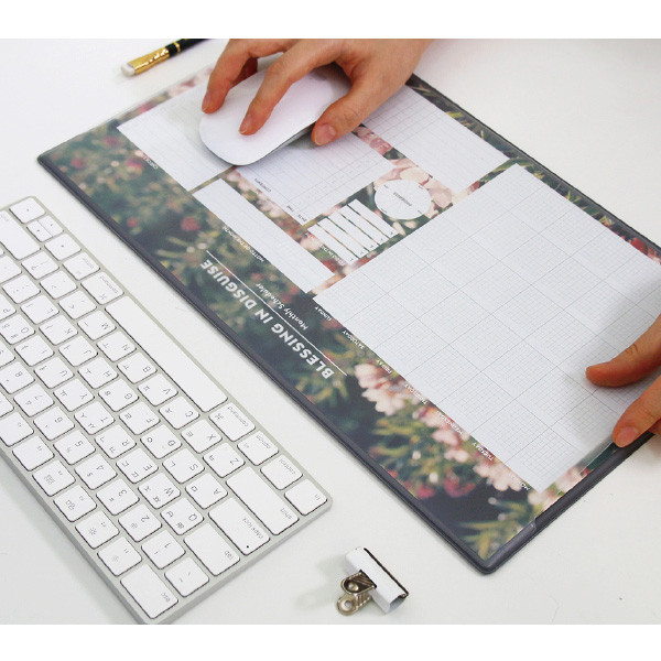 But today undated monthly planner paper with desk mat