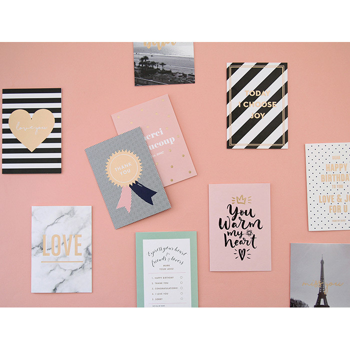 Gold accent message card with envelope