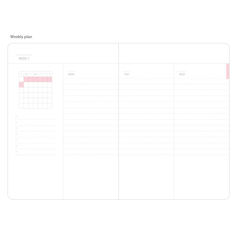 Weekly plan - Positive small undated diary scheduler