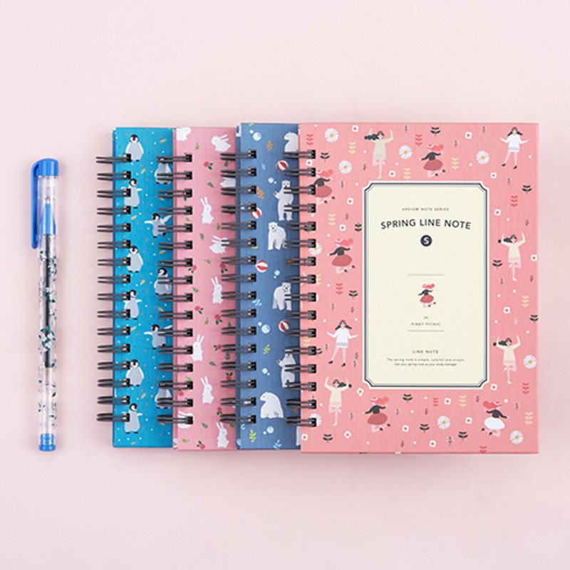 Wirebound spring lined small notebook