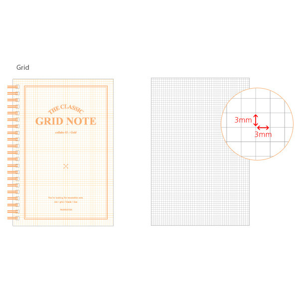 Grid - The classic gold  spiral notebook