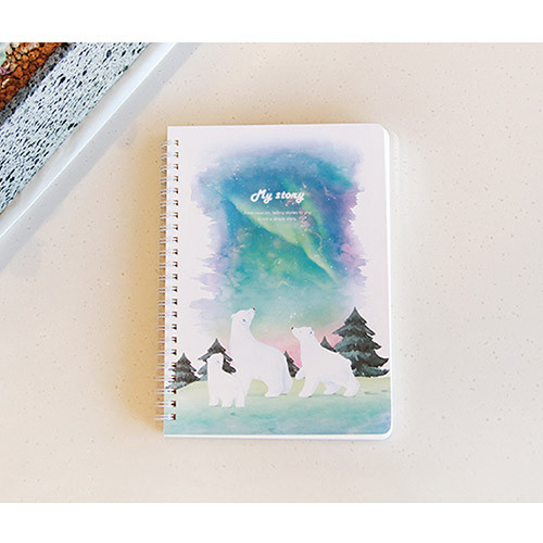 Shining polar bear - My story spiral cornell lined notebook