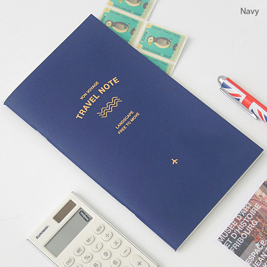 Navy - Bon voyage wave travel note planner