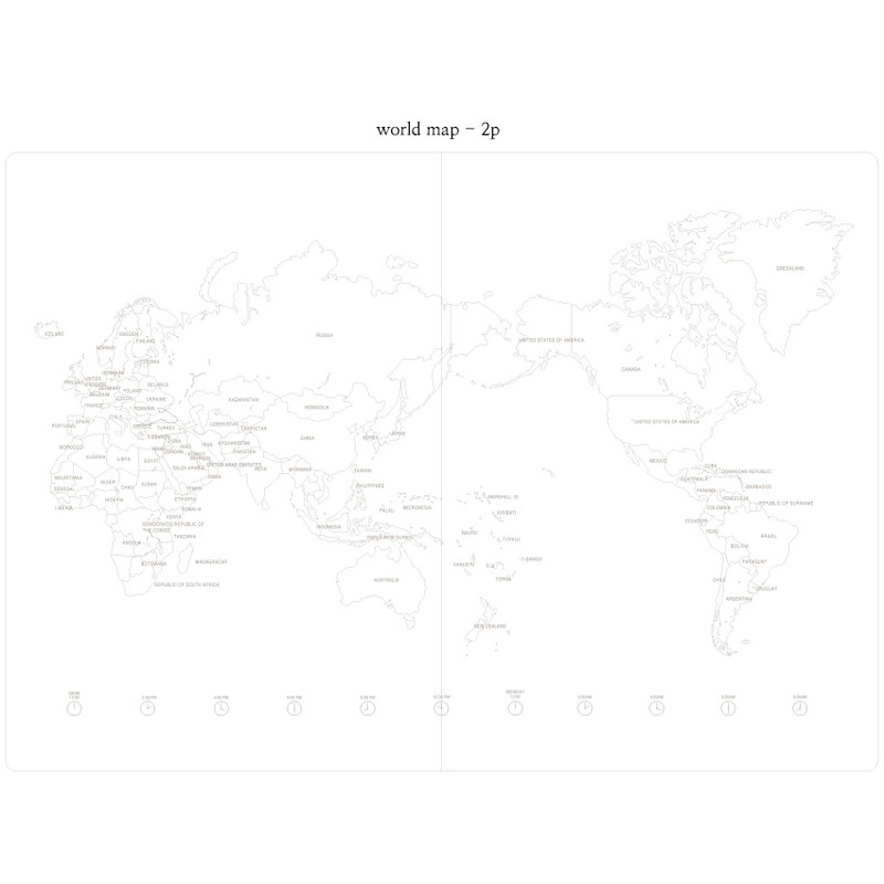 World map - Moment small lined notebook ver.2 