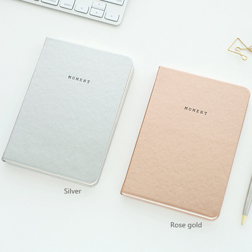 Silver / Rose gold - Moment small plain notebook ver2