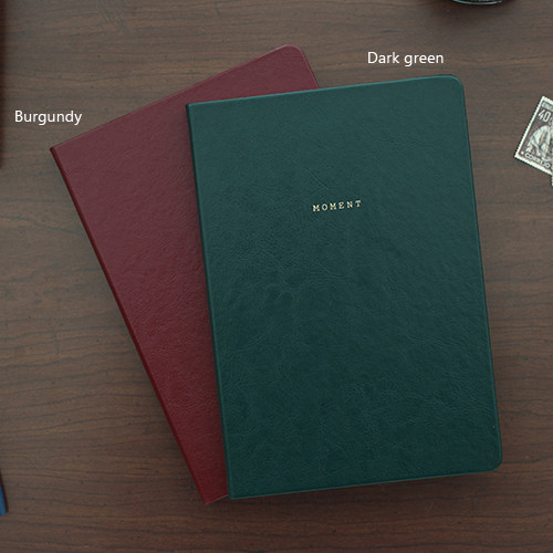Burgundy / Dark green - Moment large plain notebook ver2