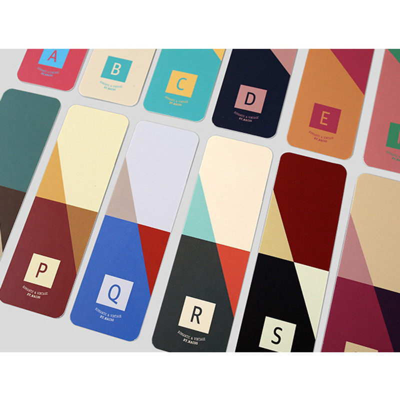 Colorful alphabet bookmark set