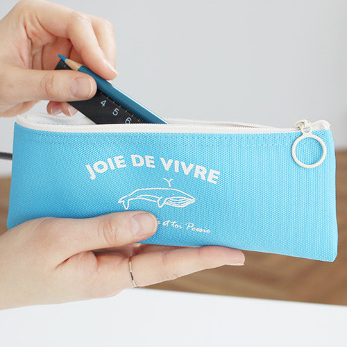 Blue - Joie de vivre zipper pencil case
