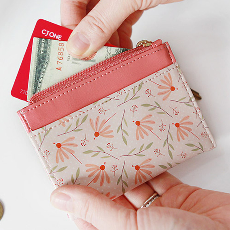 Coral flower - Willow story pattern card case with keyring  Coral flower - Willow story pattern card case with keyring