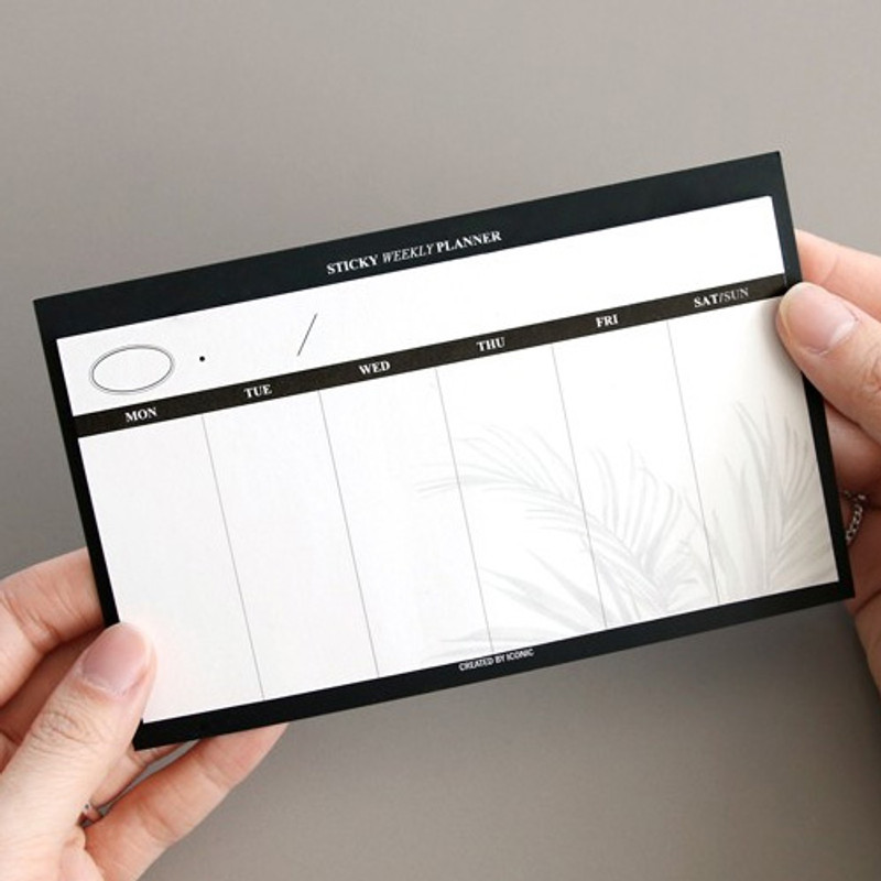 White - Simple sticky weekly planner White - Simple sticky weekly planner