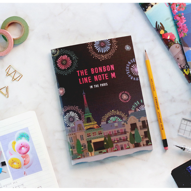 Bon Bon illustration medium lined notebook ver3 