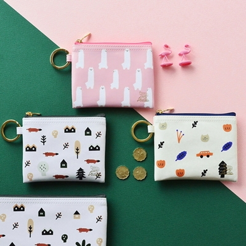 In the zoo coin card zipper wallet with key ring In the zoo coin card zipper wallet with key ring