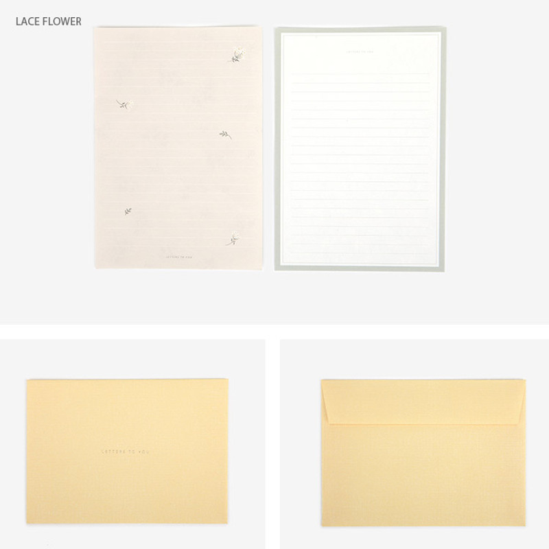 Lace flower - Present your heart daily letter paper and envelope set 