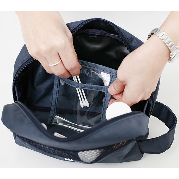 1 clear pocket - Travel toiletry bag with hand strap