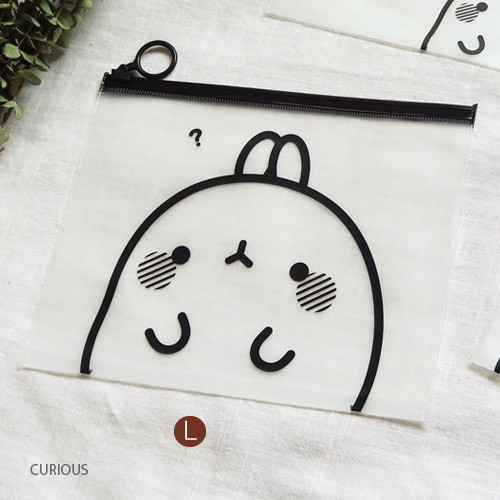Curious - Molang zip lock large pouch ver2