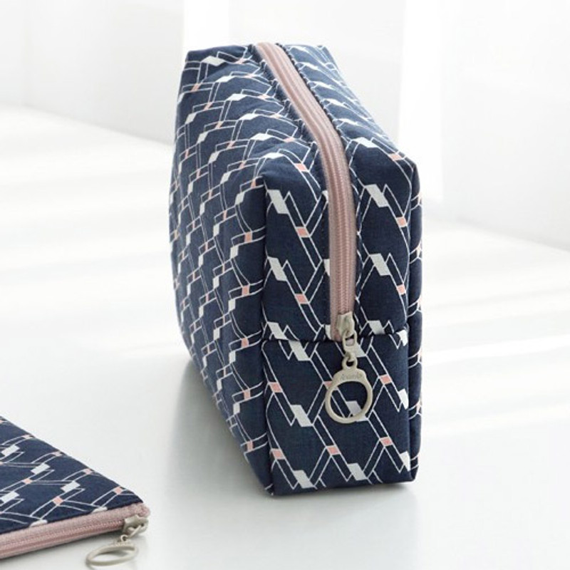 Angle - Comely pattern makeup pouch bag Angle - Comely pattern makeup pouch bag
