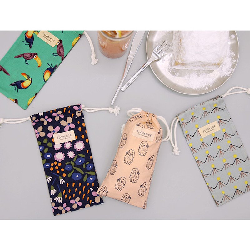 Florence pattern small drawstring pouch