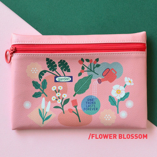 Flower blossom - Du dum joyful illustration zipper pouch