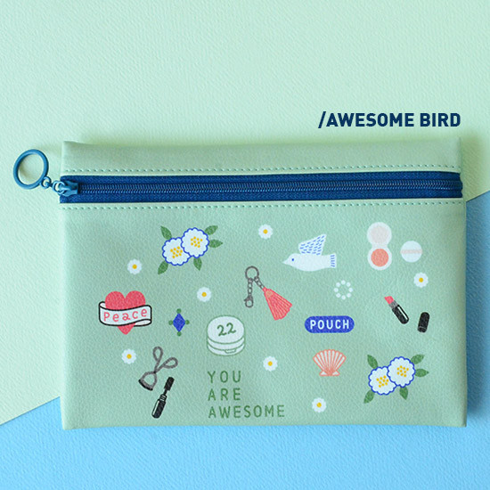 Awesome bird - Du dum joyful illustration zipper pouch
