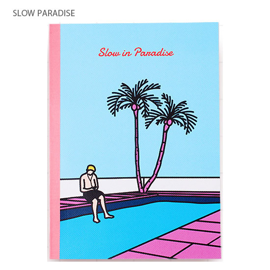 Slow paradise - Lazy lounge retro lined notebook