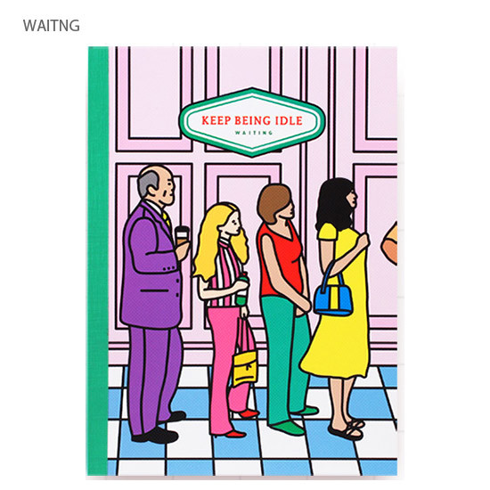 Waiting - Lazy lounge retro lined notebook