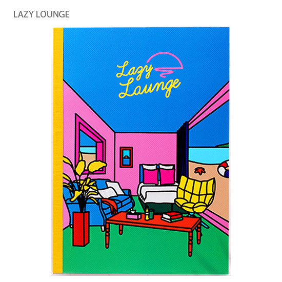 Lazy lounge - Lazy lounge retro lined notebook