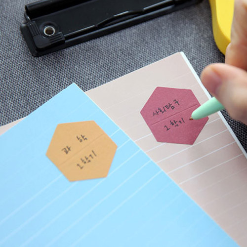 Hexagon useful index sticker