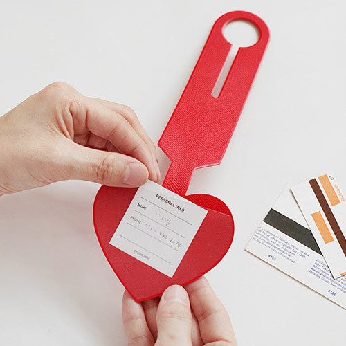 Aire delce heart luggage name tag