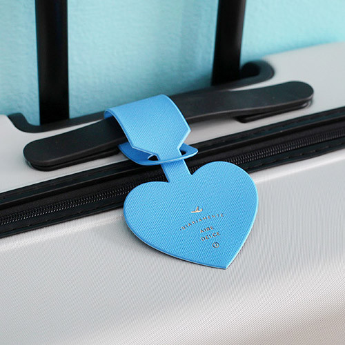 Cyan blue - Aire delce heart luggage name tag