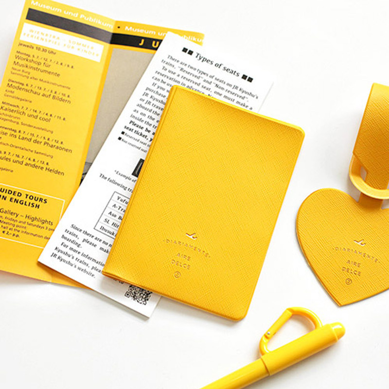 Yellow - Aire delce RFID blocking passport cover