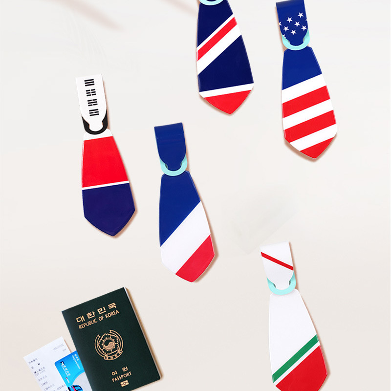 Flag tie travel luggage name tag