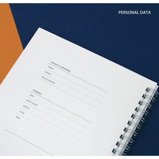 Personal data - Spiral 1/4 grid notebook