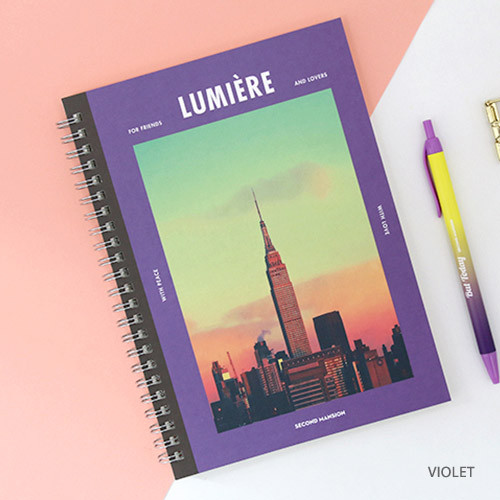 Violet - Spiral 1/4 grid notebook