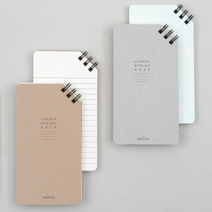 Corner small spiral lined/Grid notepad