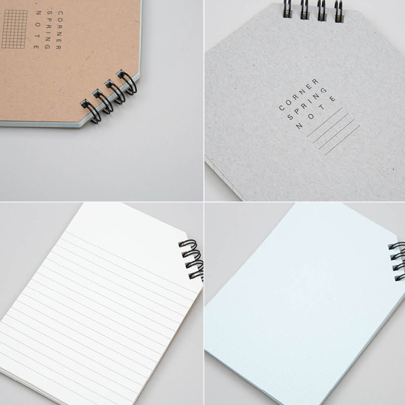 Detail of Corner medium spiral lined/grid notebook  Detail of Corner medium spiral lined/grid notebook
