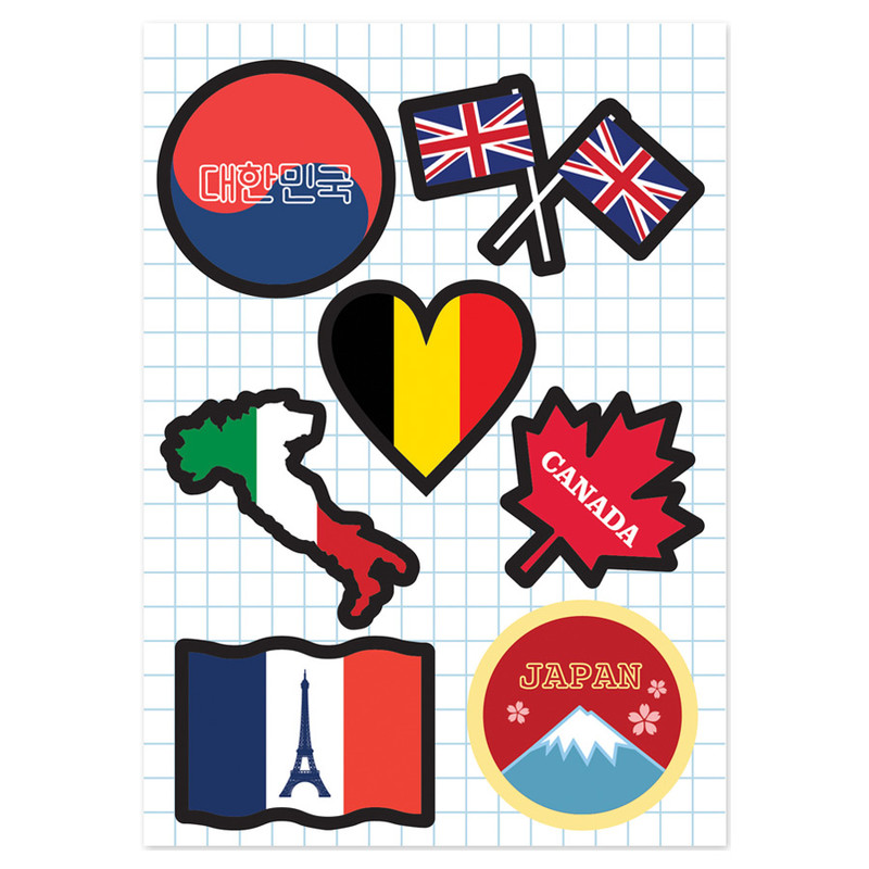 Flag icon PVC water resistant point sticker