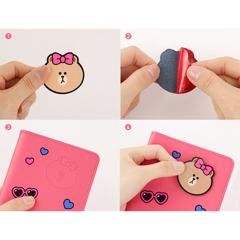 Line friends RFID blocking long passport case with leather sticker Line friends RFID blocking long passport case with leather sticker