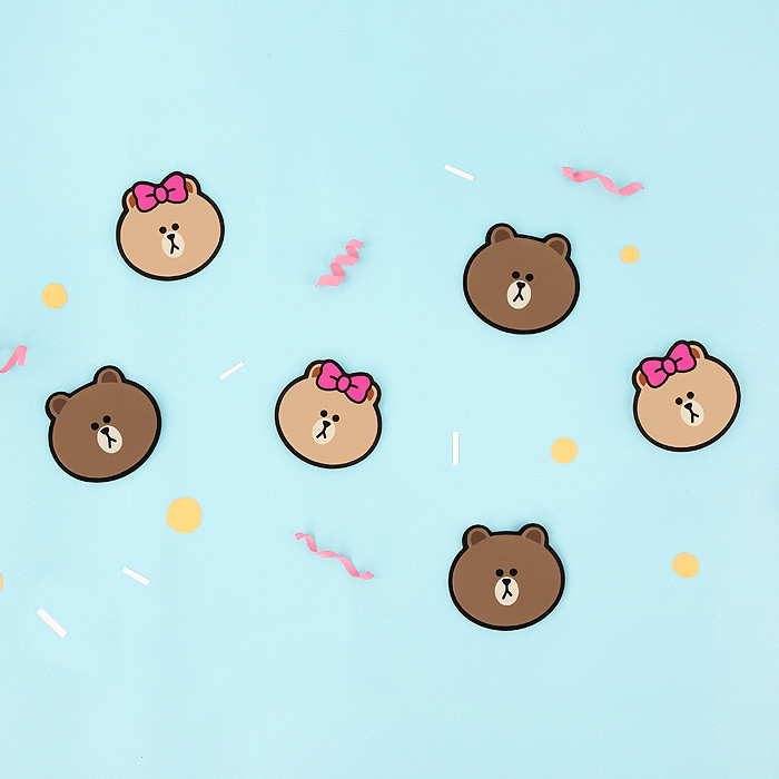 Line friends RFID blocking passport case with leather sticker