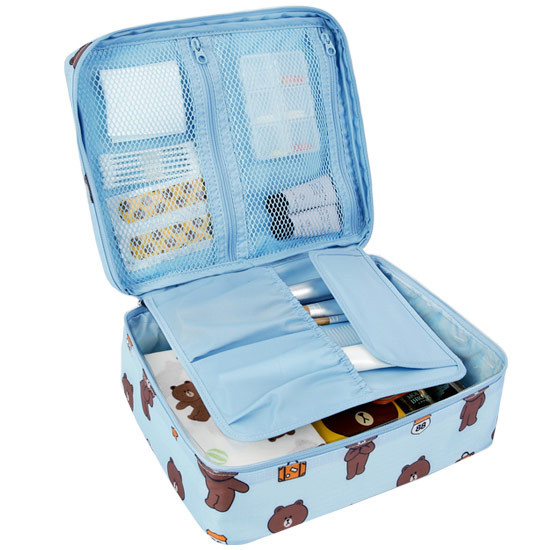 Line friends travel mesh multi large pouch bag packing organizer