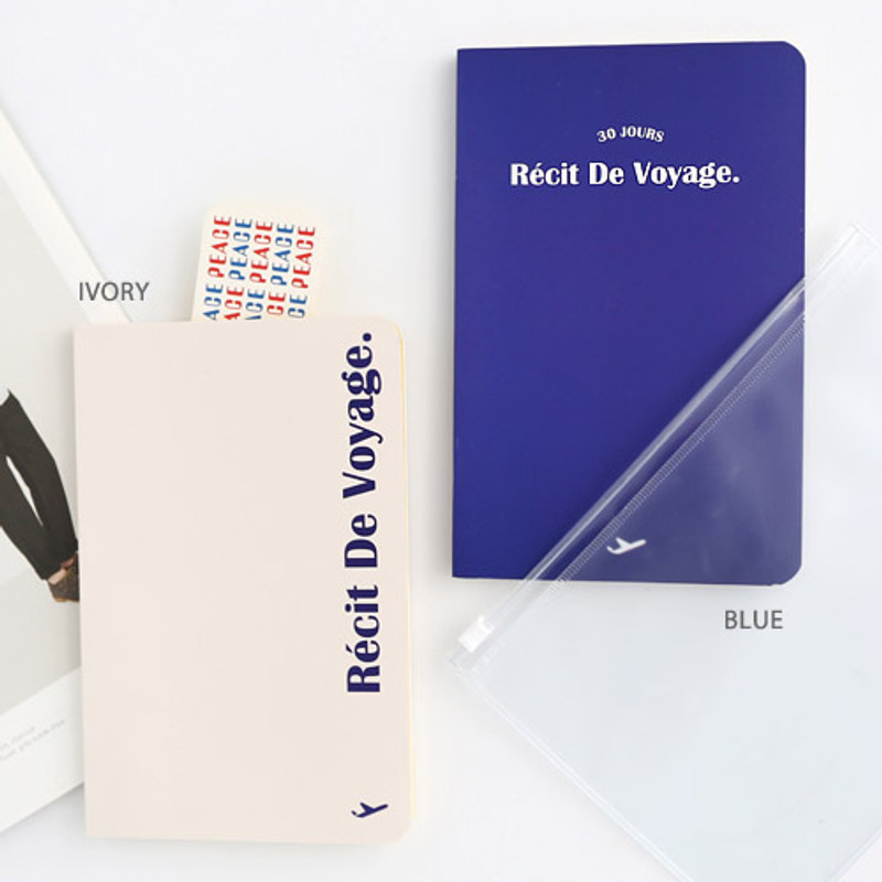 Ivory, Blue - Recit de voyage travel planner notebook