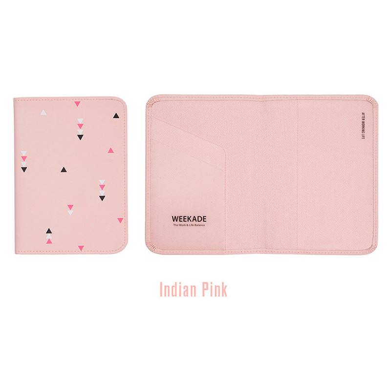 Indian pink - Weekade pattern travel passport holder case 