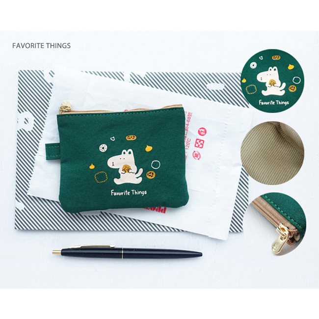 Favorite things - Hey buddy soft flat small zipper pouch