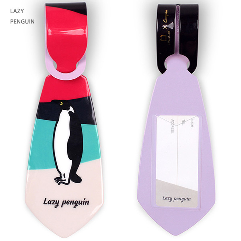 Lazy penguin - Lazy lounge tie travel luggage name tag